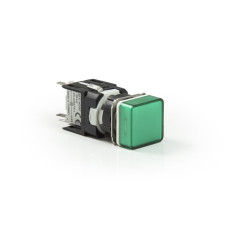 Светосигнальная арматура квадратная зеленая LED 24V AC/DC