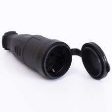 Розетка каучуковая с защитной крышкой переносная 406 2Р+РЭ IP44 LEE