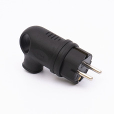 Вилка каучуковая угловая с ухом 409 2Р+РЭ IP44 LEE