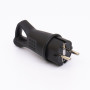 Вилка каучуковая прямая с ухом 411 2Р+РЭ IP44 LEE