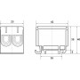 Клема FT1016N 2P, Cu:1.5-16 / Al:1.5-16 мм2, синя