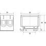 Клема FT1050G 2P,Cu:2.5-50 / Al:6-50 мм2, жовто-зелена