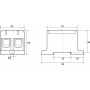 Клема FT1150G 2P,Cu:35-150 / Al:35-150 мм2, жовто-зелена