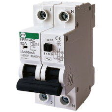 Реле захисного відключення FPR1-AC  32А/0,03A  2P АС 6kA