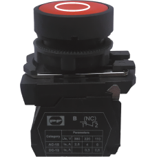 Выключатель кнопочный пластиковый FP5-AA4322 1NC (O, красный)