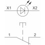 Вимикач кнопковий пластиковий FP5-AW3461230 1NC (червоний)