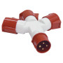 Адаптер трехлучевой 1013-214 3P+E 16A 380B IP44 TAKEL