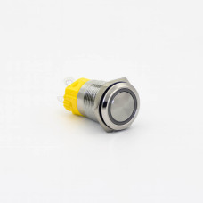 Кнопка металлическая КНМ-UL-16-FJ-EZ 220V 1NO1NC плоская с фиксацией 5A, красный TAKEL