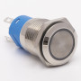 Кнопка металлическая КНМ-UL-16-FJ-EZ 220V 1NO1NC плоская с фиксацией 5A, зеленый TAKEL