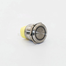 Кнопка металлическая КНМ-UL-22-FJ-EZ 220V 1NO1NC плоская с фиксацией 5A, зеленый TAKEL