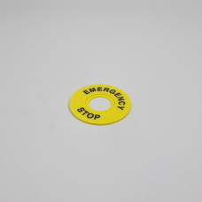 Табличка с маркировкой EMERGENCY STOP круглая для кнопок XB2 желтая TAKEL