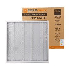 Светильник светодиодная панель ЕВРОСВЕТ 36Вт PRISMATIC LED-SH-595-20 4000K 3000Лм