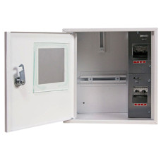 Корпус e.mbox.stand.n.f1.04.z металлический, под 1-ф. счетчик, 4 мод., навесной, с замком