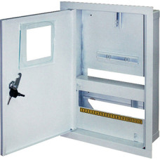 Корпус e.mbox.stand.w.f1.12.z металлический, под 1-ф счетчик, встраиваемый 12 мод. с замком