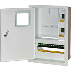 Корпус e.mbox.stand.w.f1.16.z металлический, под 1-ф. счетчик, 16 встраиваемый мод. с замком