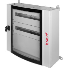 Корпус металлический e.mbox.industrial.n.48.bc.gl IP55 навесной на 48 модулей со сплошной панелью, со стеклом