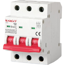 Модульный автоматический выключатель e.mcb.pro.60.3.B 40 new, 3р, 40А, B, 6кА, new