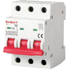 Модульный автоматический выключатель e.mcb.pro.60.3.C 6 new, 3р, 6А, C, 6кА new