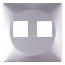 Панель e.lux.16121L.pn.aluminium до розетки подвійної під Jack RJ12 чи RJ45, 