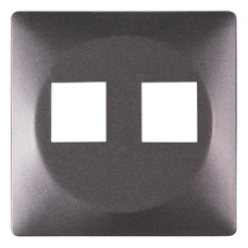 Панель e.lux.16121L.pn.anthracite к двойной розетке под Jack RJ12 или RJ45, 