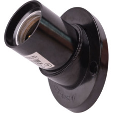 Патрон бакелитовый e.lamp socket wall skew side.E27.bk.black, настенный, Е27, смещенный, черный