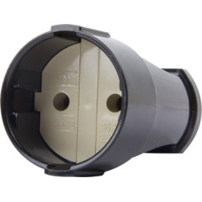 Розетка переносна e.socket.001.10.black, без з/к,10А чорна