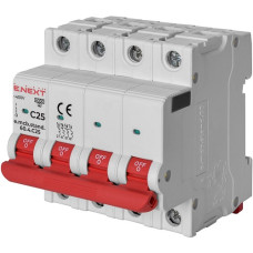 Модульный автоматический выключатель e.mcb.stand.60.4.C25, 4р, 25А, C, 6кА