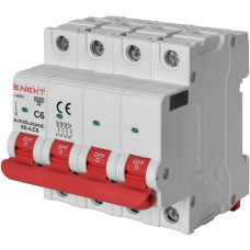 Модульный автоматический выключатель e.mcb.stand.60.4.C6, 4р, 6А, C, 6кА