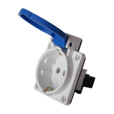 Силовая встраиваемая розетка e.socket.029.8.16,2Р+Z, 250В, 16А, IP44 Shuko