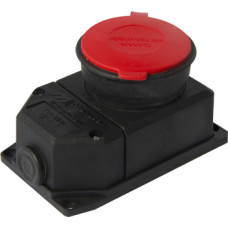 Силовая розетка стационарная с защитной каучуковой крышкой e.socket.rubber.315.25, 4п., 25А