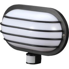 Светильник настенный с датчиком движения e.sensor.lum.69.e27.black(черный) 180°, IP44
