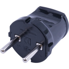 Вилка бытовая e.plug.002.10, без ж/к,10А, черная