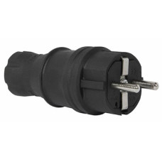 Вилка прямая каучуковая e.plug.rubber.028.16, с ж/к, 16А