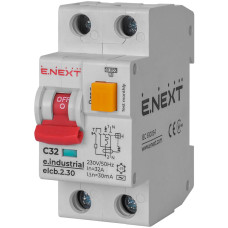 Выключатель дифференциального тока (дифавтомат) e.industrial.elcb.2.C32.30, 2р, 32А, С, 30мА