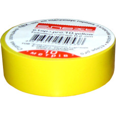 Изолента e.tape.pro.10.yellow из самоугасающего ПВХ, желтая (10м)