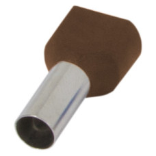 Изолированный наконечник e.terminal.stand.te.2.10.brown (TE10-14 brown) 2x10 кв.мм, коричневый