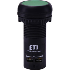 Кнопка моноблочная углубленная ECF-11-G (1NO+1NC, зеленая)