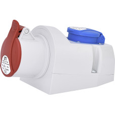 Розетка комбінована (силовий роз`єм) EZCZ-S-1643  IP44 (16A, 400V/230V, 3P+PE /  EE 16S Schuko)