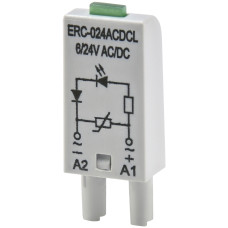 Дополнительный модуль защиты/индикации ERC-024ACDCL (Uc= 6...24V AC/DC)