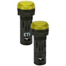 Лампа сигнальная LED матовая ECLI-16-024C-Y 24V AC/DC (Ø16мм, желтая)