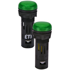 Лампа сигнальная LED матовая ECLI-16-240A-G 240V AC (Ø16мм, зеленая)