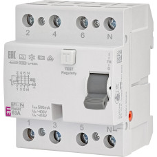 Дифференциальное реле (УЗО) 4р EFI-P4R 63/0,5 тип A (10кА) (СБРОС)