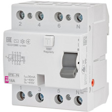 Дифференциальное реле (УЗО) 4р EFI6-P4 16/0,03 тип AC (6кА)