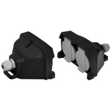 Розетка кабельная 2-я с крышками ERS-2CM (2х2Р+РЭ, Щуко, IP44, каучук, черная)