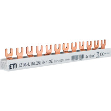 Шина питания IZ 10/L1NL2NL3N/12E (10мм2, 3P+N, 0.22м, Fork, 12mod.)