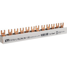 Шина питания IZ 16/L1NL2NL3N/12 (16мм2, 3P+N, 0.22м, Fork, 12mod.)