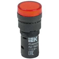 Лампа AD16DS LED-матрица d16мм красный 24В AC/DC IEK