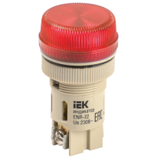Лампа ENR-22 сигнальная d22мм красный неон/240В цилиндр IEK