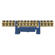 BC-515 6х9 15 отв. Нулевая шина с изолятором на Din-рейке