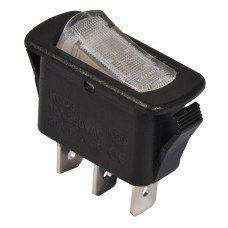 KCD3-101N-12 WH/B 220V Переключатель 1 клав. белый с подсветкой